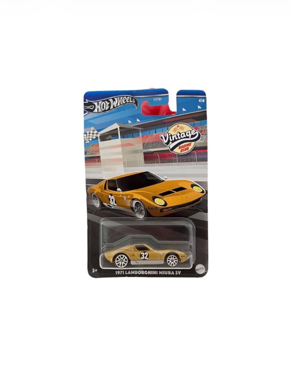 Hot Wheels Vintage Racing Club 1971 Lamborghini Miura SV Gold Car 1:64 New
